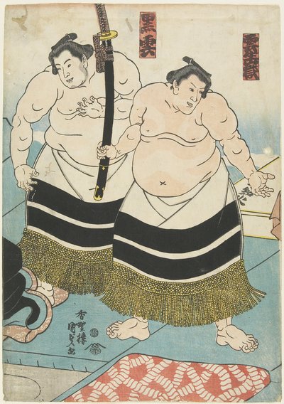 Les lutteurs Unjo_dake et Kurokumo, 1843-1847 - Utagawa Kunisada